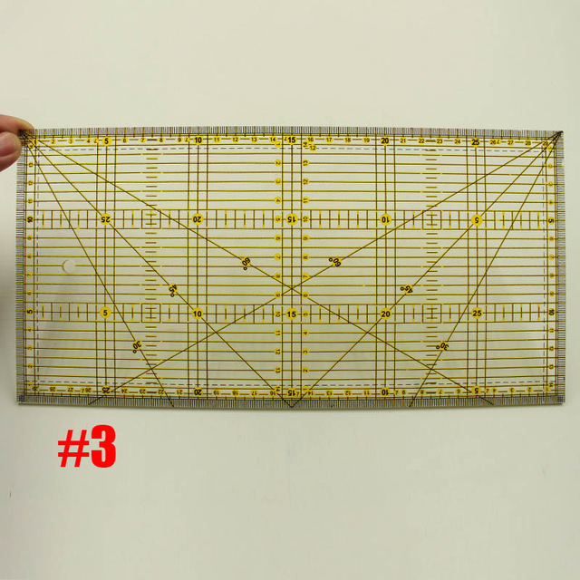 1pcs Plastic Clear Sewing Patchwork Ruler Tools Quilting Grid Rulers Cutting Pattern Tailors Ruler DIY Sewing Craft Scale Ruler: NO.3