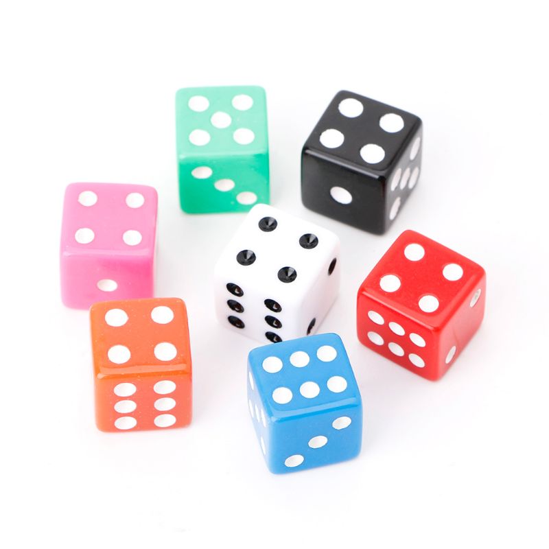 10 sztuk 15mm wielobarwność kostka z akrylu kości koraliki sześć stron przenośne zabawki dla dorosłych dzieci zawodowe zabawki zabawki rodzinne impreza kostka do gry