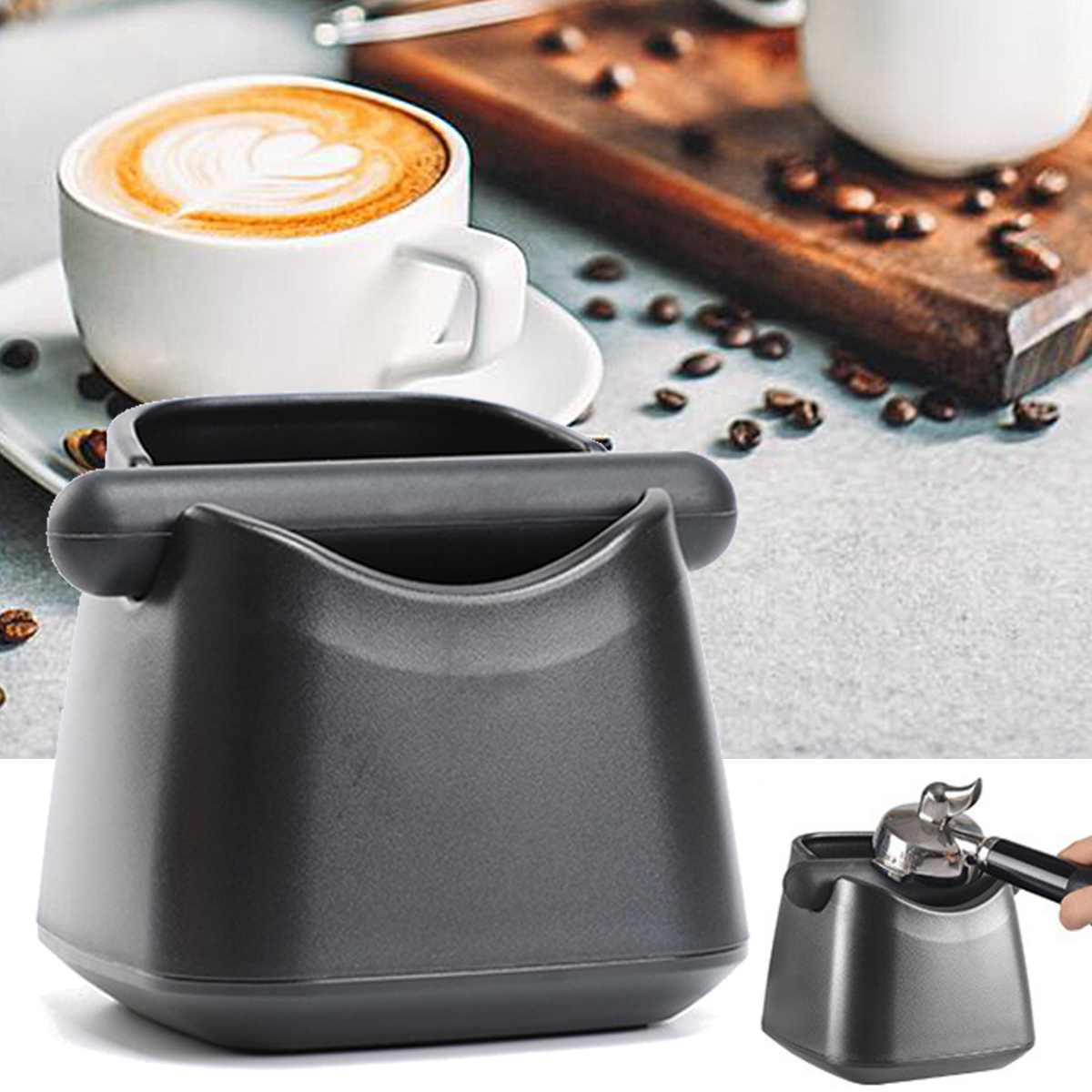 1Pc Coffee Grounds Recycling Box Black Detachable Knock Bar Coffee Machine Powder Residue Bucket Rubber Deep Bowl Capsule Holder
