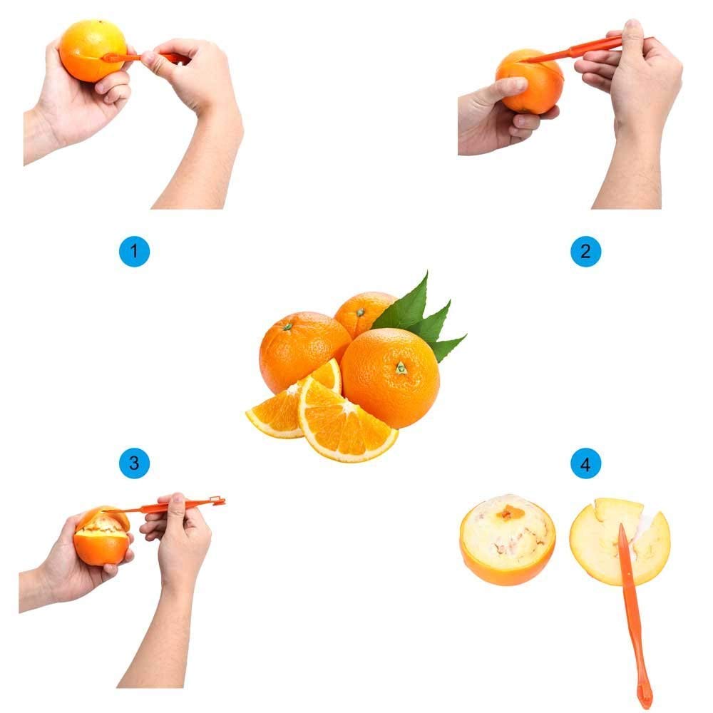 6 stuks handige sinaasappel-citrusschillers in feloranje kleur keukengereedschap