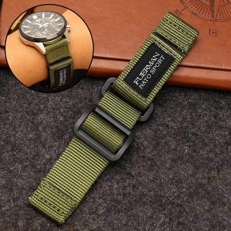 top de Nylon de la OTAN correa de reloj para S-eiko n° 5 007 serie deporte correa de reloj 20mm, 22mm, 24mm de la OTAN reloj banda: army green / 22mm