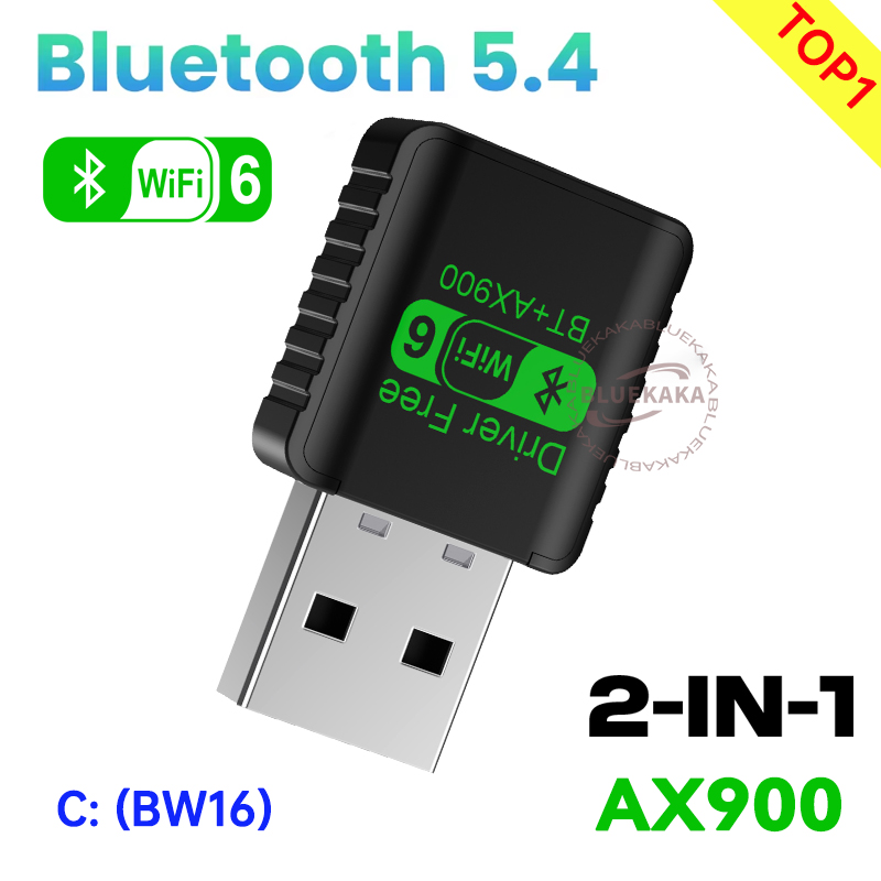 drivervrije 2IN1 900Mbps USB-adapter Bluetooth 5.4 Dongle Adaptador Dual Band WiFi6 voor pc-laptop Draadloze luidspreker Audio-ontvanger Zender voor Win10/11: Rood