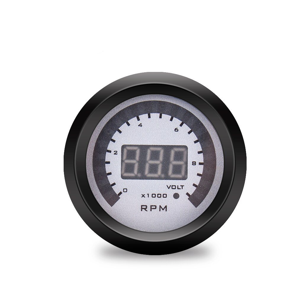 52MM Car Digital Gauge LCD Display Oil Pressure Voltmeter Water Temp Meter With Sensor Air Fuel Ratio Tachometer Boost Meter: Tachometer
