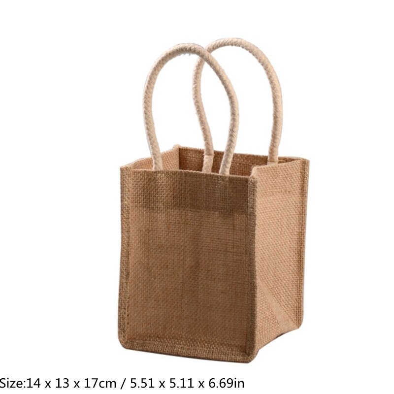Durevole tela da imballaggio Tote Shopping Bag borsa della spesa riutilizzabile in iuta con manico decorazione fai da te pittura Bookbag scuole borsa da spiaggia: Size 1