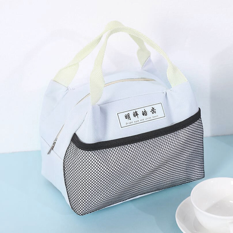 Solid Reusable Lunch Box Tote Bag Food Thermal Insulated Lunch Bags Grocery Pouch For Women Men Kids Work School Picnic Camping