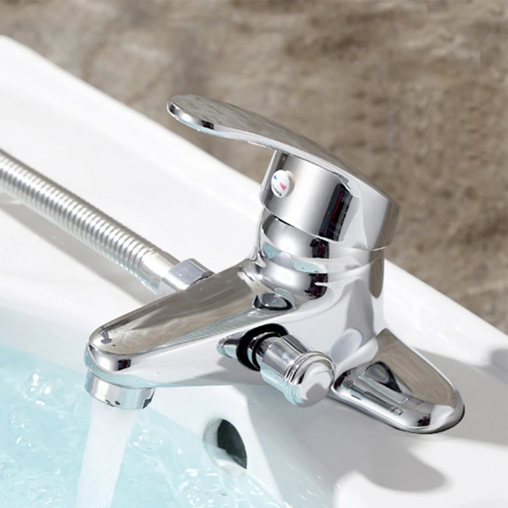Bathroom Faucet Double-Hole Basin Faucet And Cold Mixer Tap Side Open 2 Ways Bathroom Sink Shower Bathtubs Mixer Tap