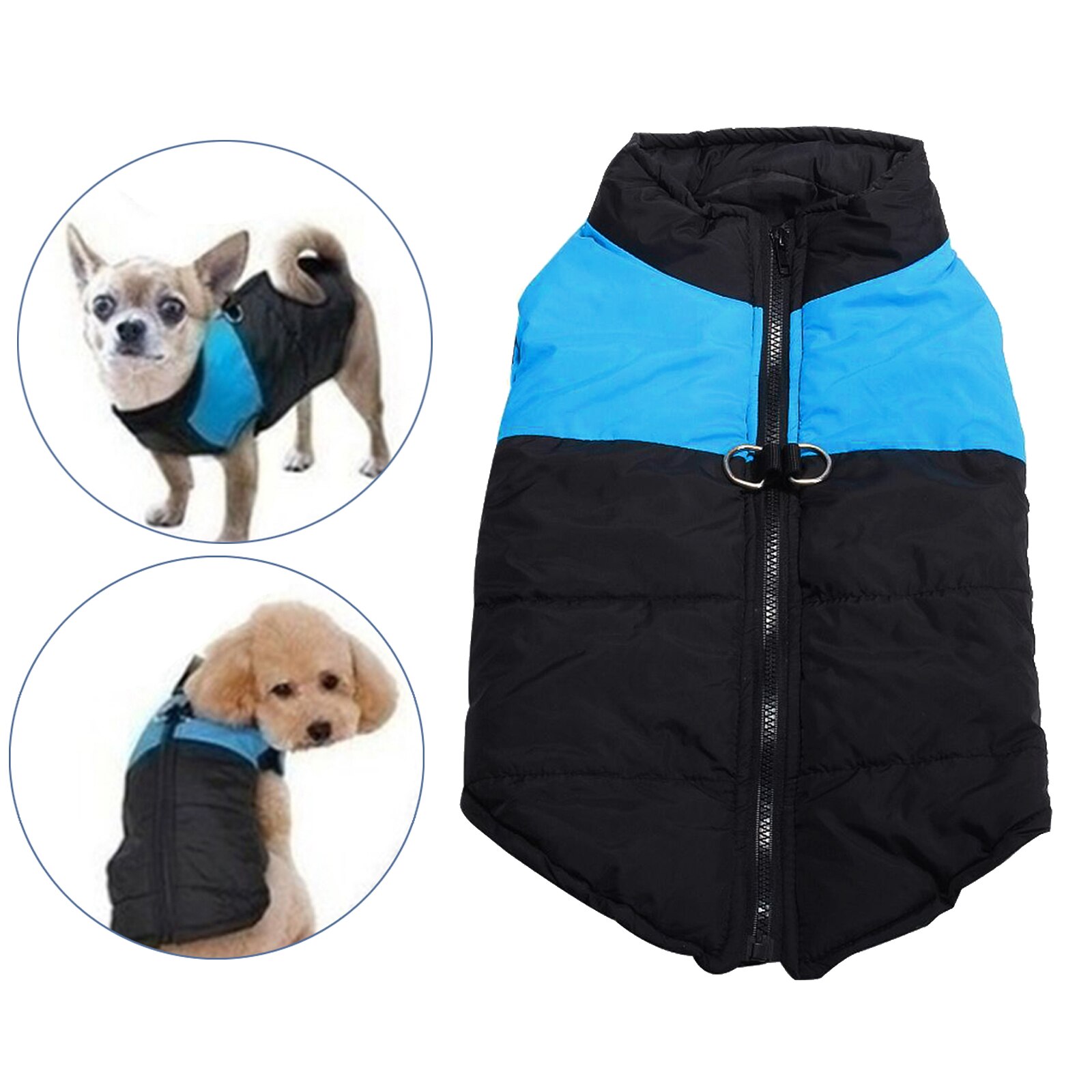 Warm Hond Kleding Waterdicht Pet Gewatteerde Vest Rits Jas Jas Voor Chihuahua