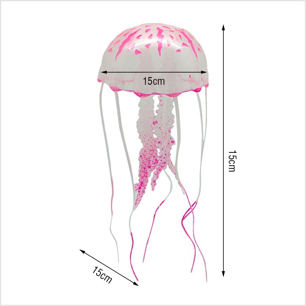 Aquarium Landschapsarchitectuur Decoratie Siliconen Transparante Fluorescerende Kwallen Glow Kunstmatige Vivid Kwallen Voor Aquarium Tank