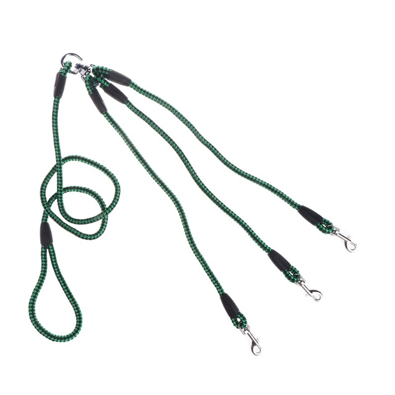 Triple Honden Leash Coupler Lood Met Nylon Zachte Handgreep Voor Wandelen 3 Honden Buiten