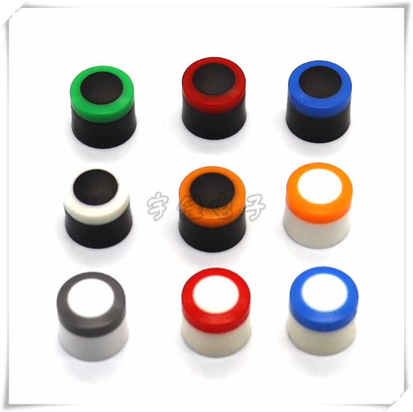 Tapa de llave de plástico de dos colores de 10 × 9MM, 5 piezas, adecuada para tapa de interruptor de autobloqueo de cabeza redonda/tapa de llave de alimentación de Cabeza Cuadrada