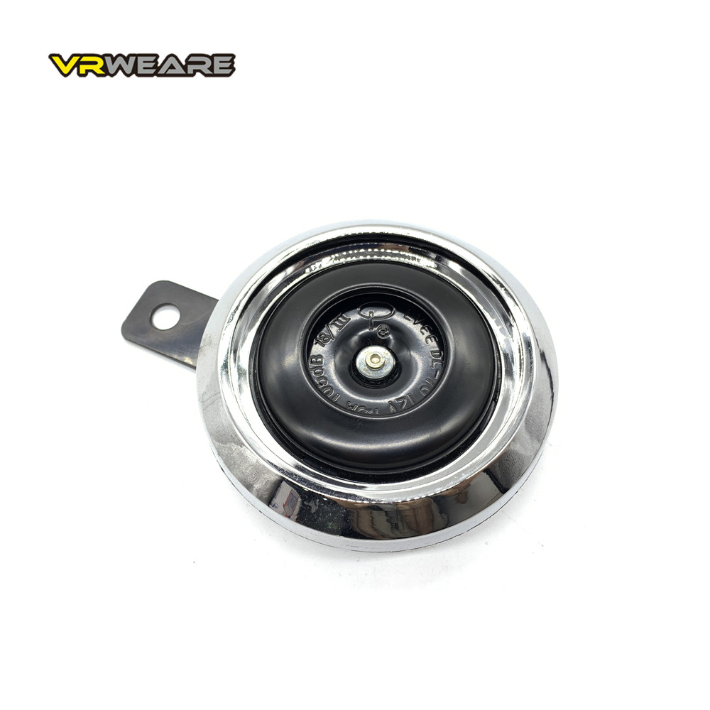 Bocina eléctrica para motocicleta DC 12V, bocina cromada resistente al agua, bocina clásica para vehículo de motocicleta con cubierta Universal