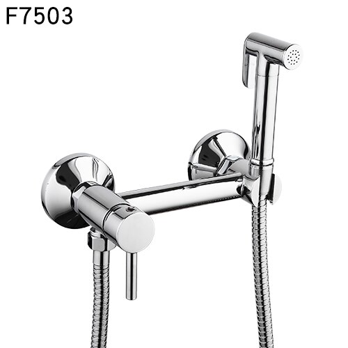 Bidet Kranen Wall Mounted Bidet Wc Kraan Douche Met Hanheld Sproeier Douche Chrome Hygiënische Douche Bidet Moslim: F7503