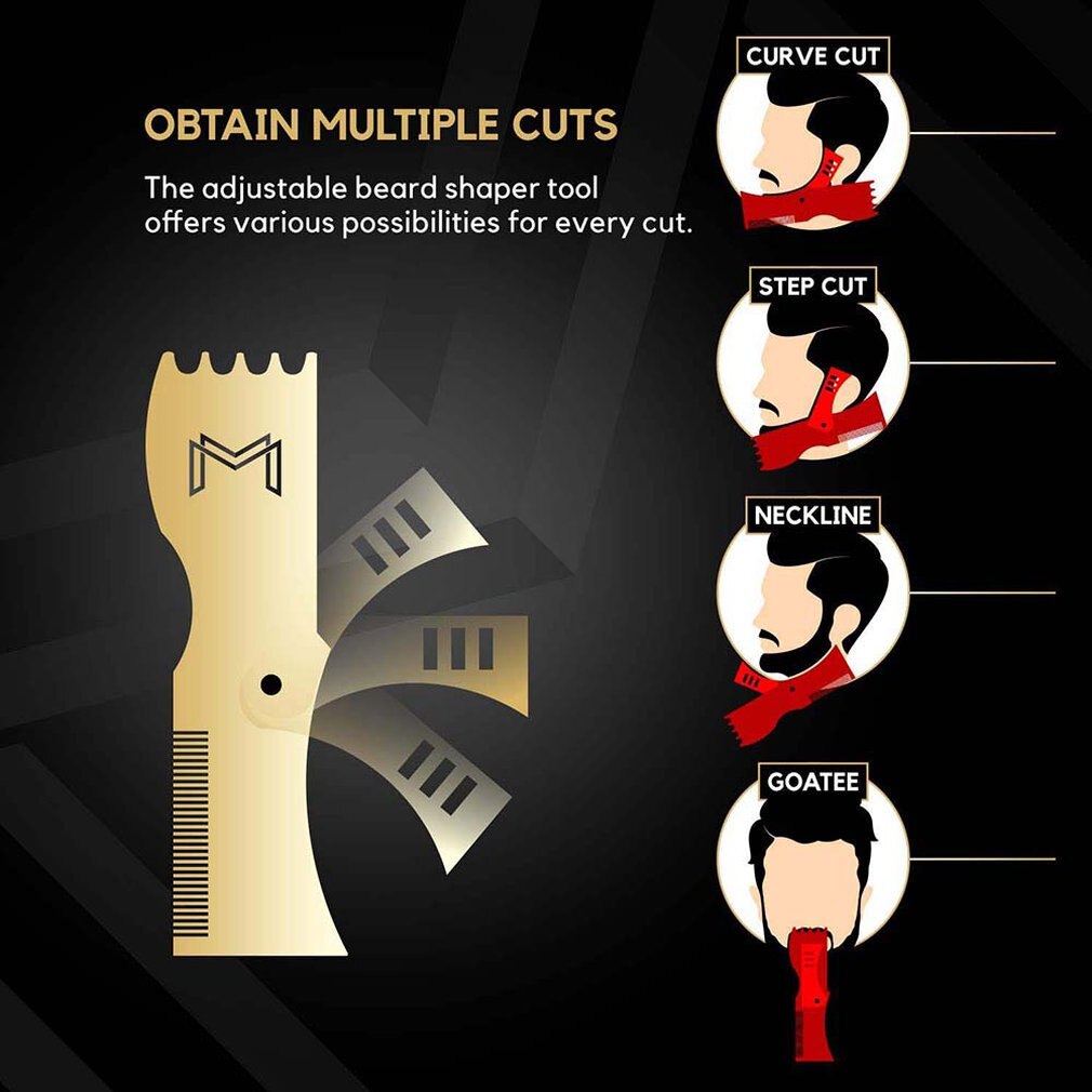 Men's Beards Combs Beard Shaping Tool Trimming Shaper Template Comb Transparent Beauty Tool For Hair Beard Trim Templates