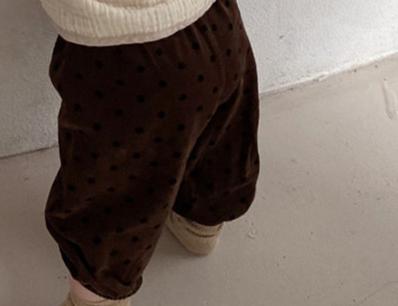 Kids Apring Herfst Broek Baby Jongens Meisjes Katoen Dot Print Zachte Broek Baby Meisjes Casual Losse Broek Kind Bodems: Brown dot pants / 24M 90cm