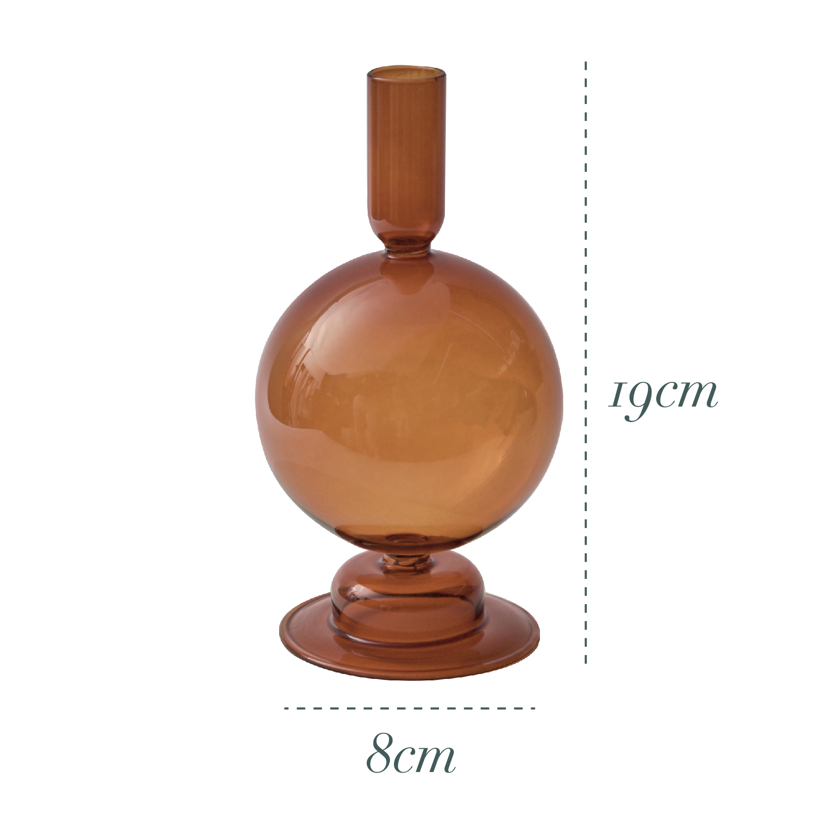 Glass Candle Stick Holders Taper Candles Holder for Candlestick Dinner Candles Party and Wedding Centerpieces Table Decoration: Brown ball