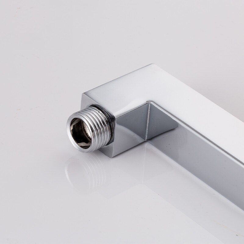 60cm Square Shower Extension Arm - Chrome Wall Mount For Rain Shower Head Installation