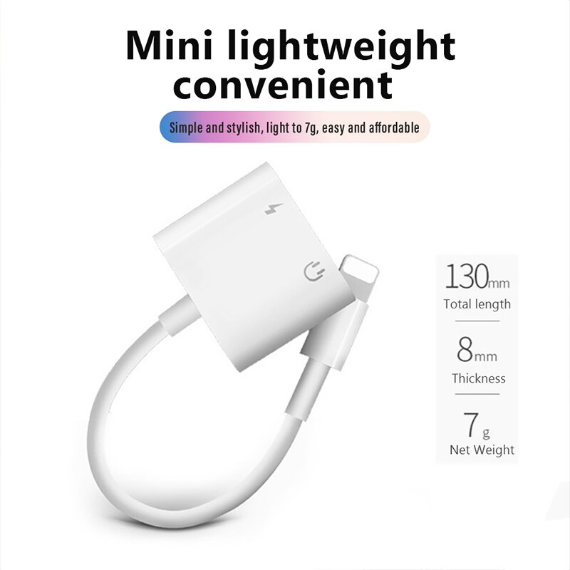 !ACCEZZ 2 in 1 Audio Charge Adapter For iPhone 7 8 Plus X XS XR MAX Dual Lighting 3.5mm Jack Splitter Charger Listening Adapters