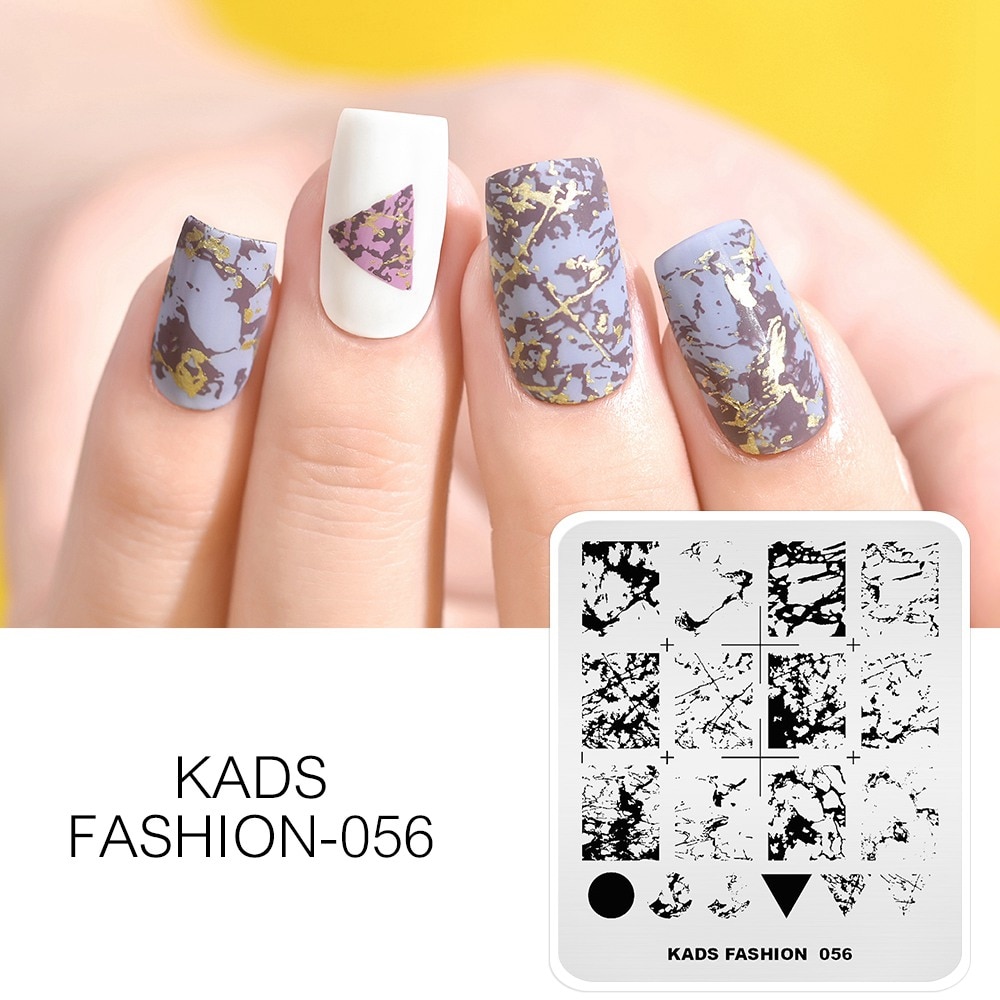 Kads Stamper Mode 056 Nail Stempelen Platen Marmer Patronen Afbeelding Manicure Stempelen Template Overdrukken Voor Nail Art
