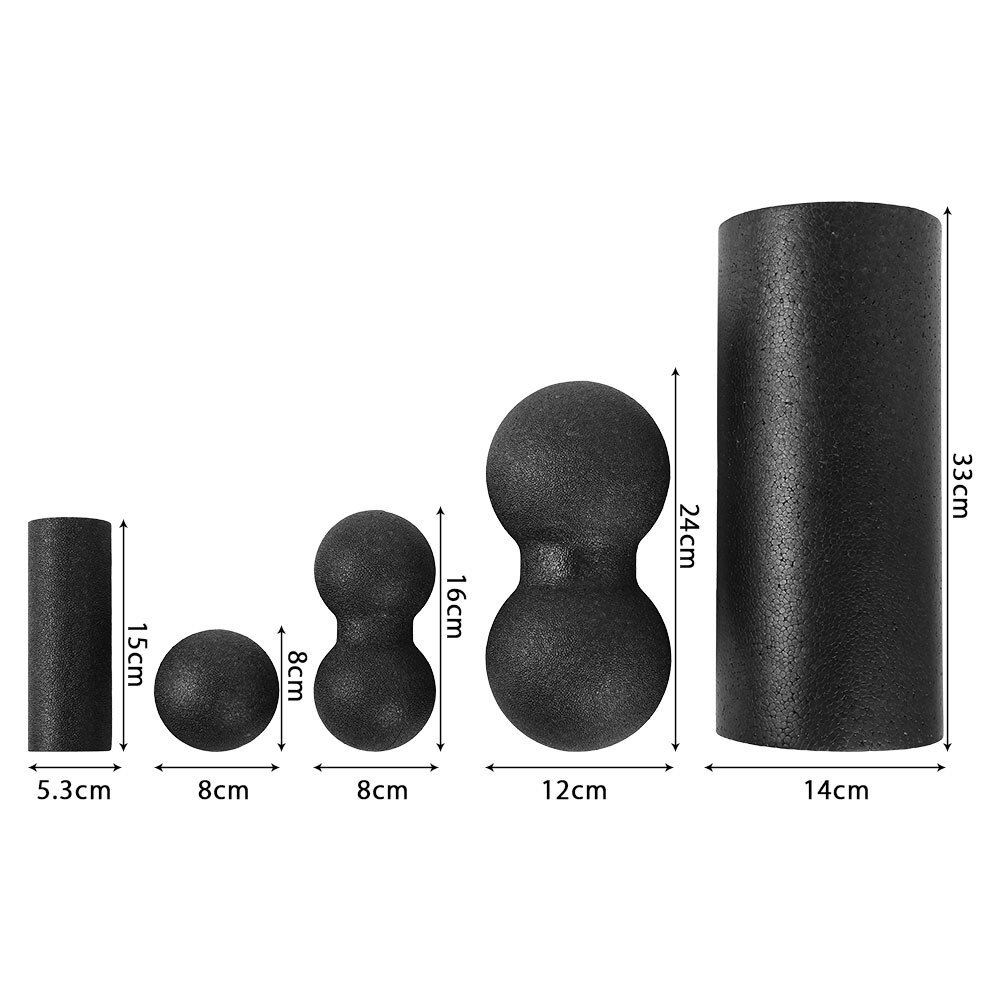 5-delad Pilates Foam Roller Set - EPP-skum - Massagebollar för Muskelåterhämtning