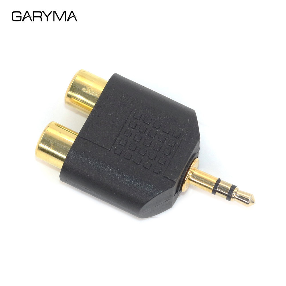 Vergoldeter 3,5mm Stereo-Stecker auf Doppel-RCA-Buchse Adapter y Splitter RCA-Audio--Adapter-Anschluss