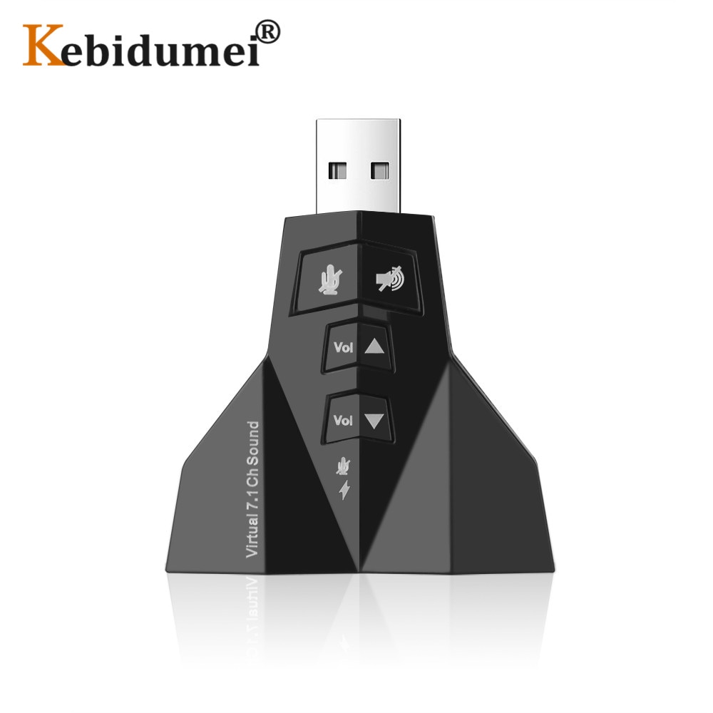 Mini External 7.1 Channels USB 3D Sound Card Audio Adapter for Laptop PC for Macbook Dual Virtual 7.1 USB 2.0 Double Sound Card