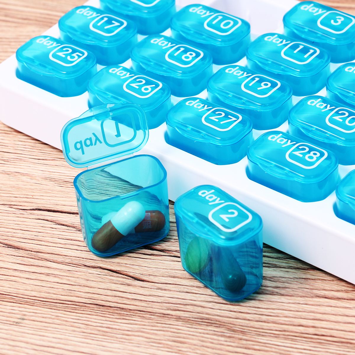 Medicine Tablet Storage Dispenser Monthly Pill Box 1PC Pill Box Organiser Small One Month 31 Day for Travel Business Daily Use