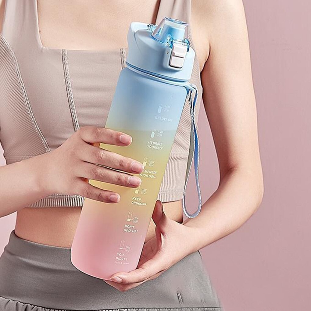 1000Ml Sport Water Fles Afdichting Anti-Lek Drink Fles Plastic Draagbare Sport Water Cup Geschikt Voor Camping En wandelen