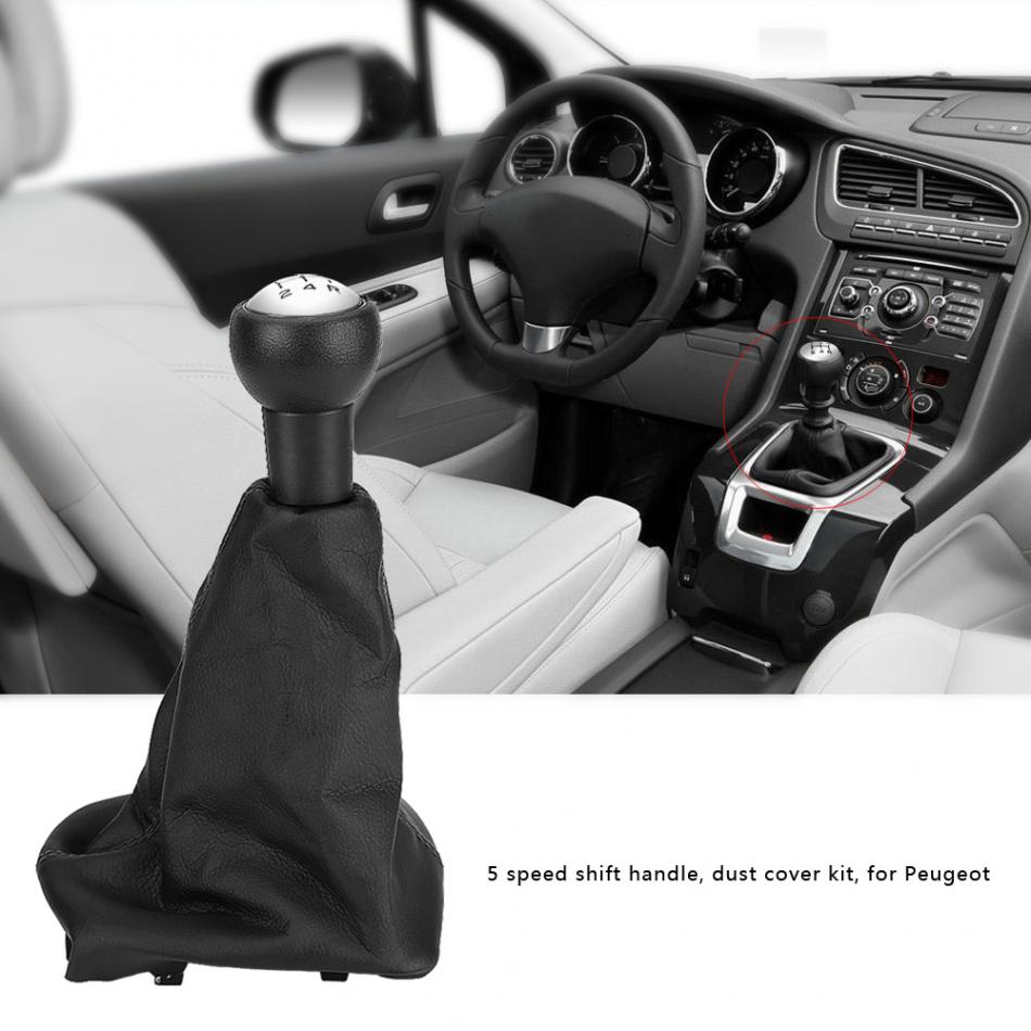 5 Speed Auto Gear Shift Stick Knop Stofkap voor Peugeot 207 307 406 Gaiter Boot Lederen