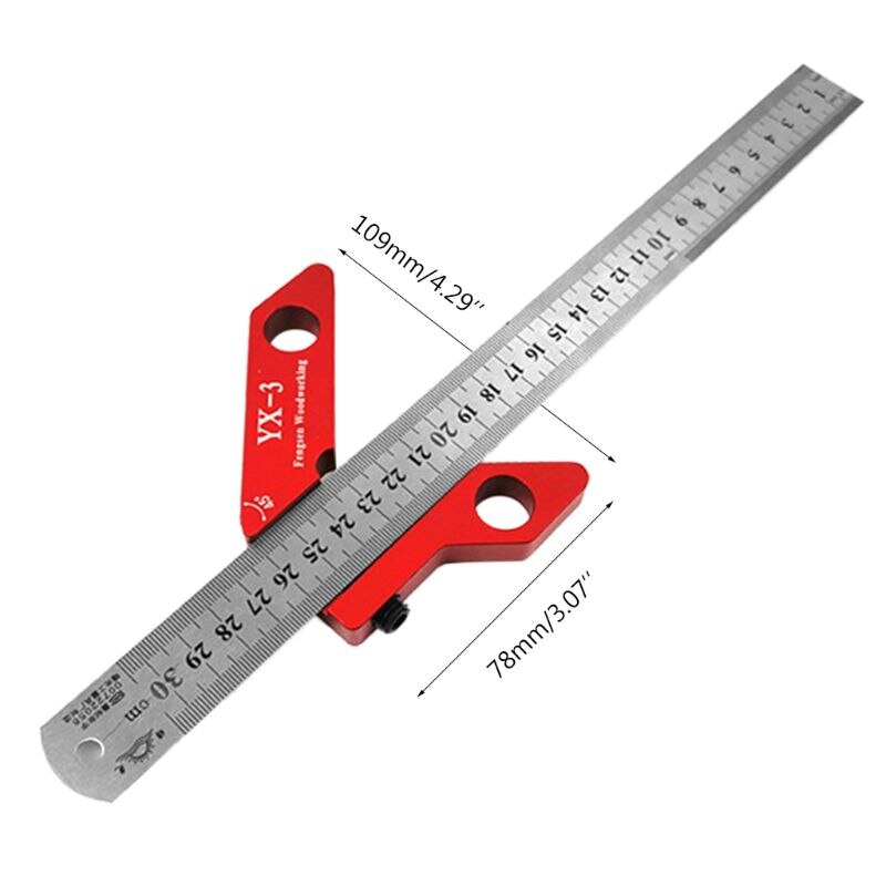 Woodworking Scriber Marking Tool Circle Center Finder 45° 90° Scribe Scribing Rule Layout Gauge 300mm