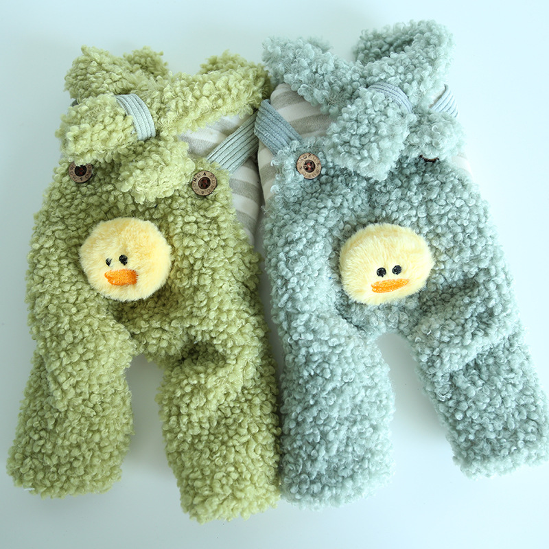 Duck Scarf Fruit Green Dog Pajama Jumpsuits Sweatshirt Pet Dog Clothes Winter Warm Cotton Cat Hoodies Clothing For Dogs Puppy