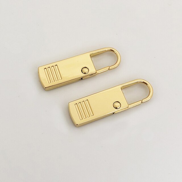 2pcs Zipper Pulls Tab Replacement Luggage Zipper Pull Extension Backpack Zippers Slider Handle Mend Fixer Repair For Suitcase: Gold