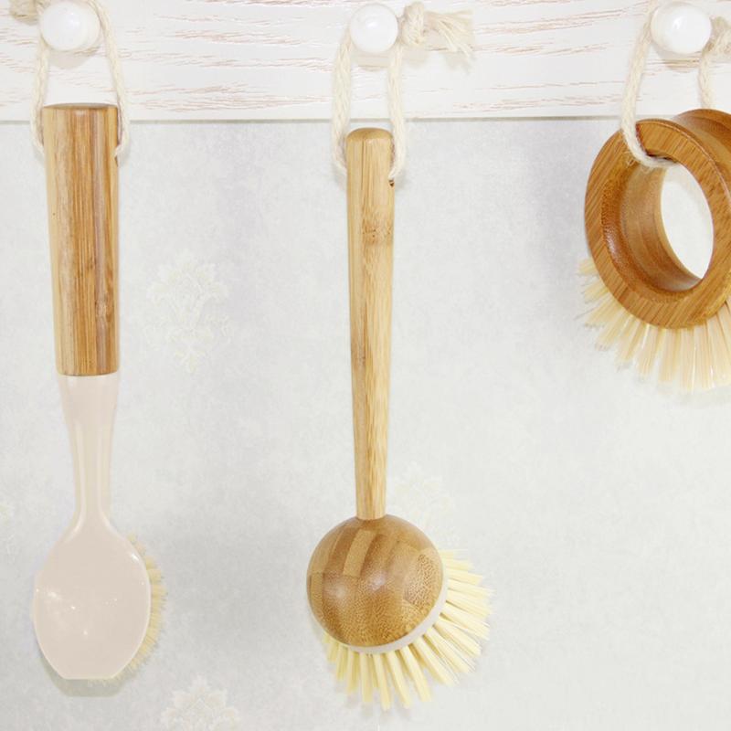 Cepillo de limpieza de madera, sartén con mango largo, cepillo para lavar platos, cuencos, cepillos de limpieza, accesorios de Herramientas de limpieza de cocina para el hogar