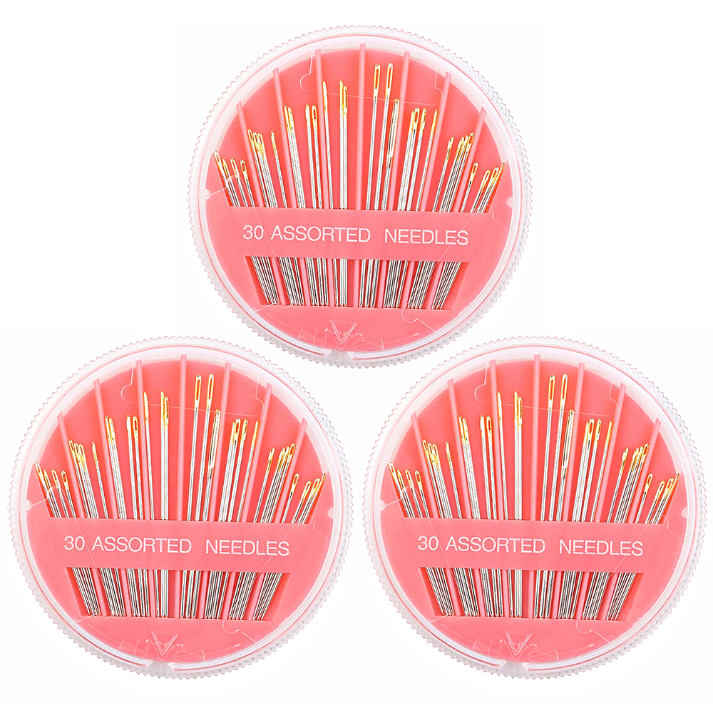 1 Pack 30-Count Assorted Needles Premium Hand Sewing Needles 6 Different Sizes Sewing Needle For Sewing Repair Tool: army green