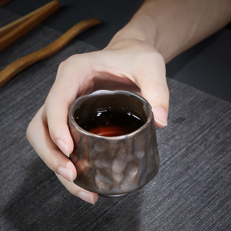 JIA-GUI LUO taza de té japonesa de cerámica taza de café juego de tazas de té de viaje horno de té transformada taza Maestro de cerámica dorada I065