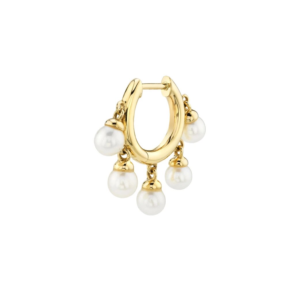 1pc øreben spænde huggie øreringe kvindelig krystal perle lille cirkel øreringe til kvinder minimalistiske smykker: 2