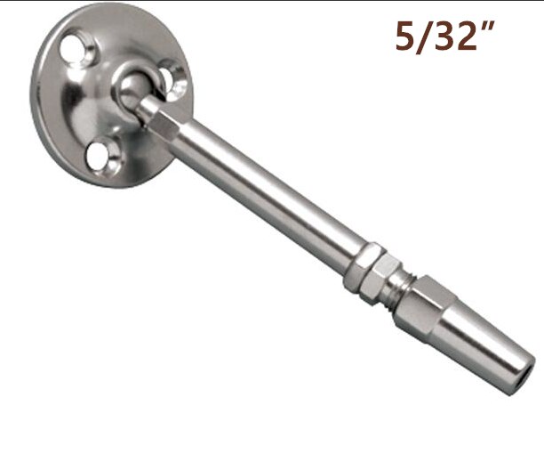 The cable railing tensioning/fastening device can achieve angles of up to 45 degrees, making it ideal for stair applications.: S0981-0004