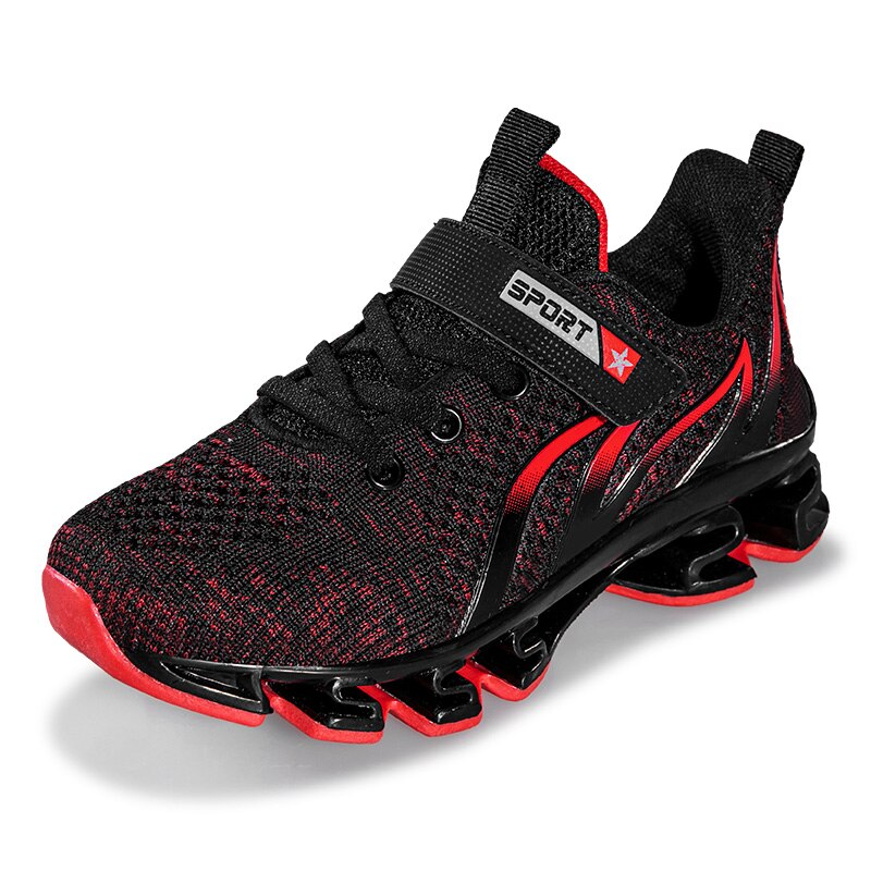 Big Children Running Shoes Boys Sneakers Spring Autumn Breathable Shoes Kids Sport Shoes Light Outdoor Hollow Sole Tenis Shoes: black red / 38