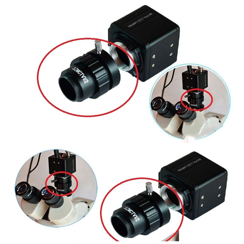Adaptateur de monture C réduire l'objectif pour Microscope stéréo trinoculaire 1/3 CTV CCD USB caméra industrielle SZMCTV1/3 connecteur 0.3X 0.5X