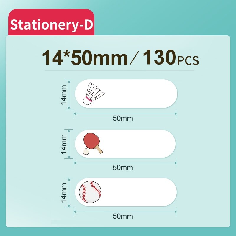 NiimBot D11/D110 label paper name sticker books stationery box textbook homework box waterproof self cartoon sticker: Stationery-D