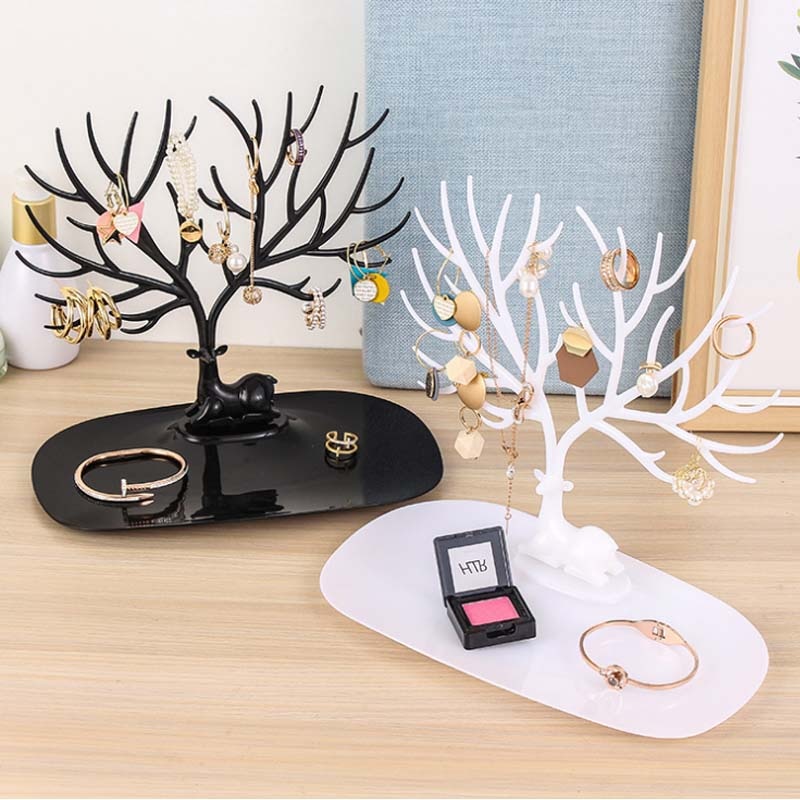 Mordoa Deer Earrings Necklace Ring Pendant Bracelet Jewelry Display Stand Tray Tree Storage jewelry Organizer Holder A02