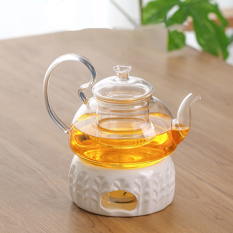 Modern Glass Teapot Base Candle Warmer Luxury European Style Teapot Trivets Outdoor Portable Chauffe Plat Heating Base JD50DZ