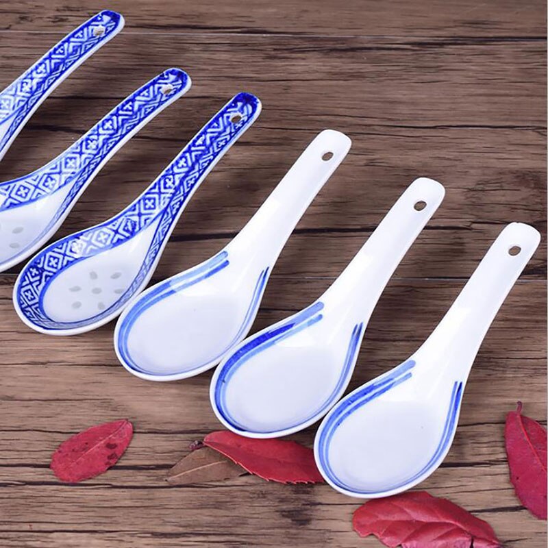 China Chinese Style Ceramic Spoon Blue And White Soup Spoons Chinese Porcelain Ceramics Spoon Kitchen Tableware