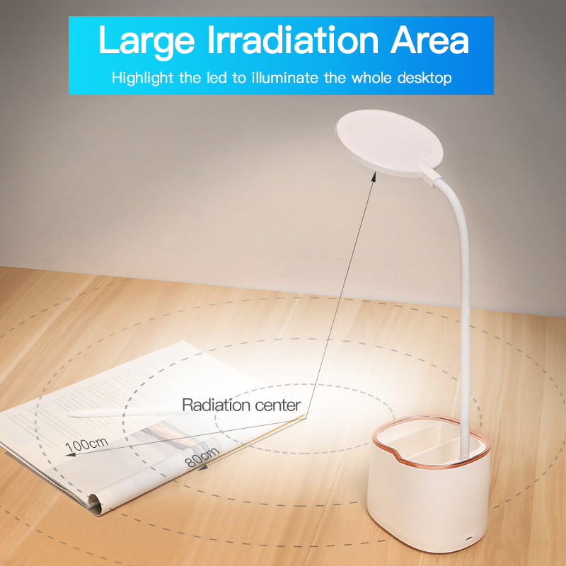 Lámpara inalámbrica para mesa de estudio de cuello de cisne 3 modos táctil 1800mAh recargable LED de lectura de escritorio lámpara de mesa USB Flexo lámparas de mesa