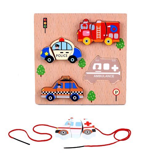 3D Wooden Puzzle Cutting Fruits Vegetables String Pretend Play Learning Early Educational Toys For Children Kids: J