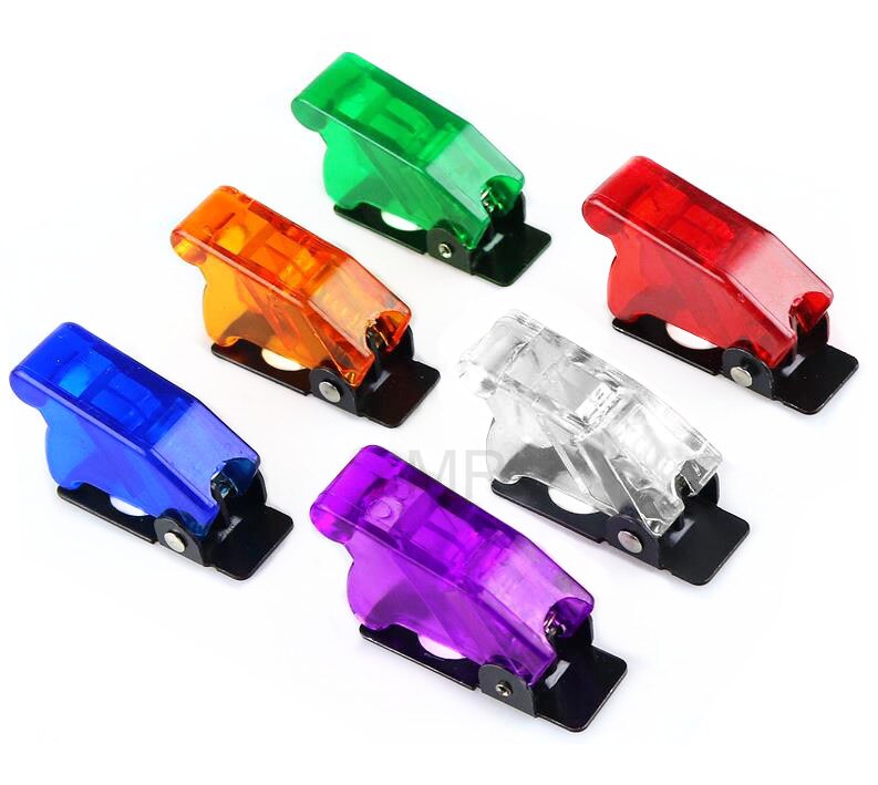 Auto Auto Stiefel Lkw Beleuchtet LED Kippschalter Mit Sicherheit Flugzeug kippen hoch Abdeckung Schutz 12V20A transparent