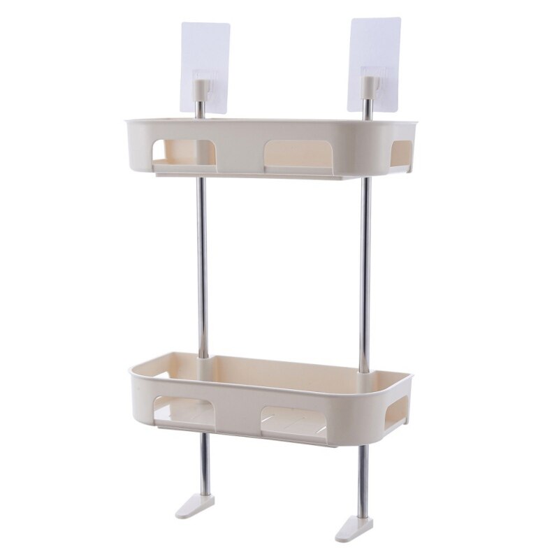 Toilet Towel Storage Rack Holder Over Bathroom Shelf Organizer Rack: Beige-2