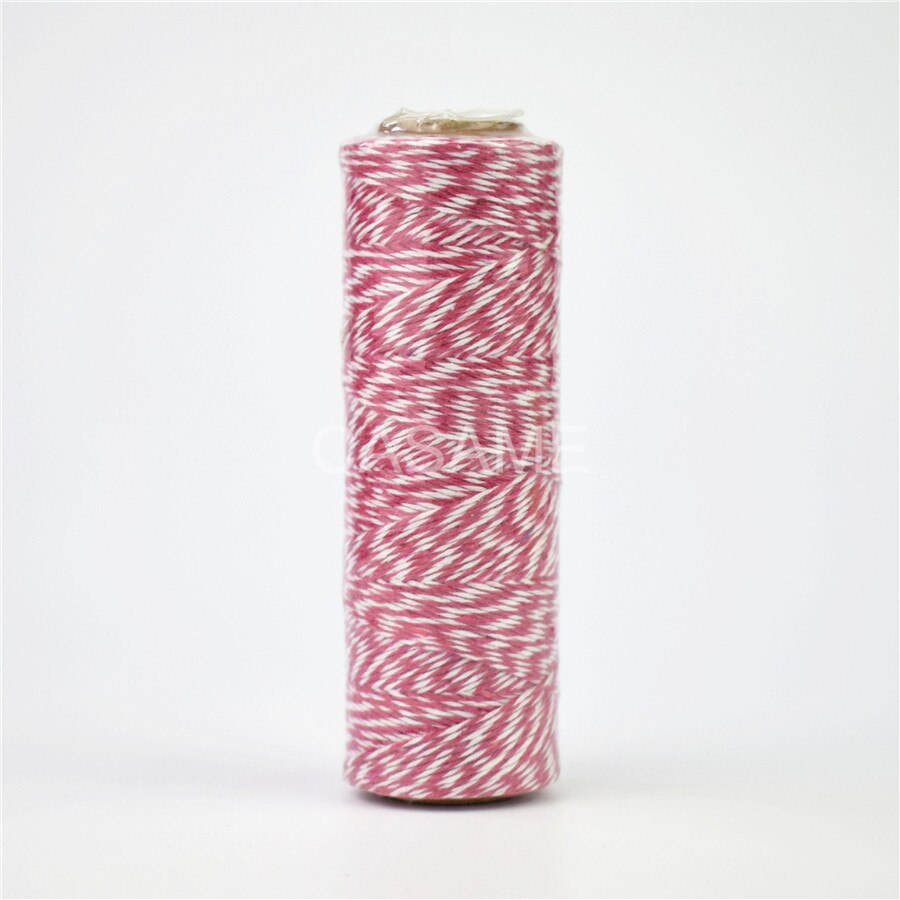 100% natural cotton rope 4ply (100Yards) 1pcs thin Bakers twine color baker twine silver gold red pink cotton string color: hot pink