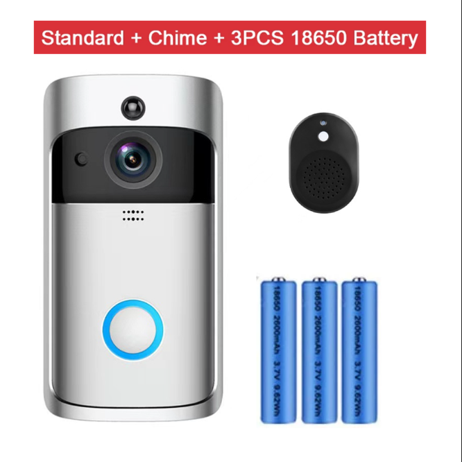 Video Doorbell Camera HD WiFi Doorbell Wireless Operated Motion Detector Audio & Speaker Night Vision for iOS&Android: Gold