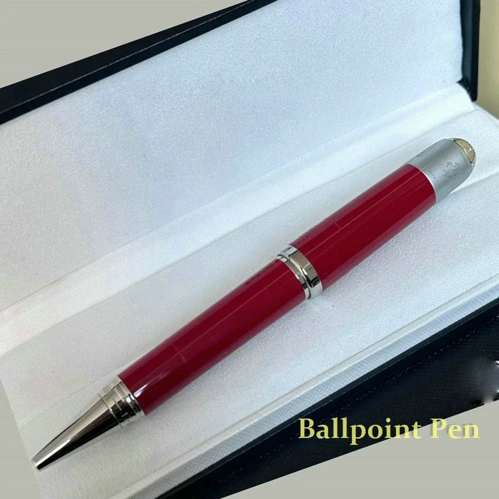 Collection MB Enz Feri Famous Red Fountain Pen Hollow-Carved Office Writing with Serial Number Rollerball Pen: Burgundy / Multi-Colored