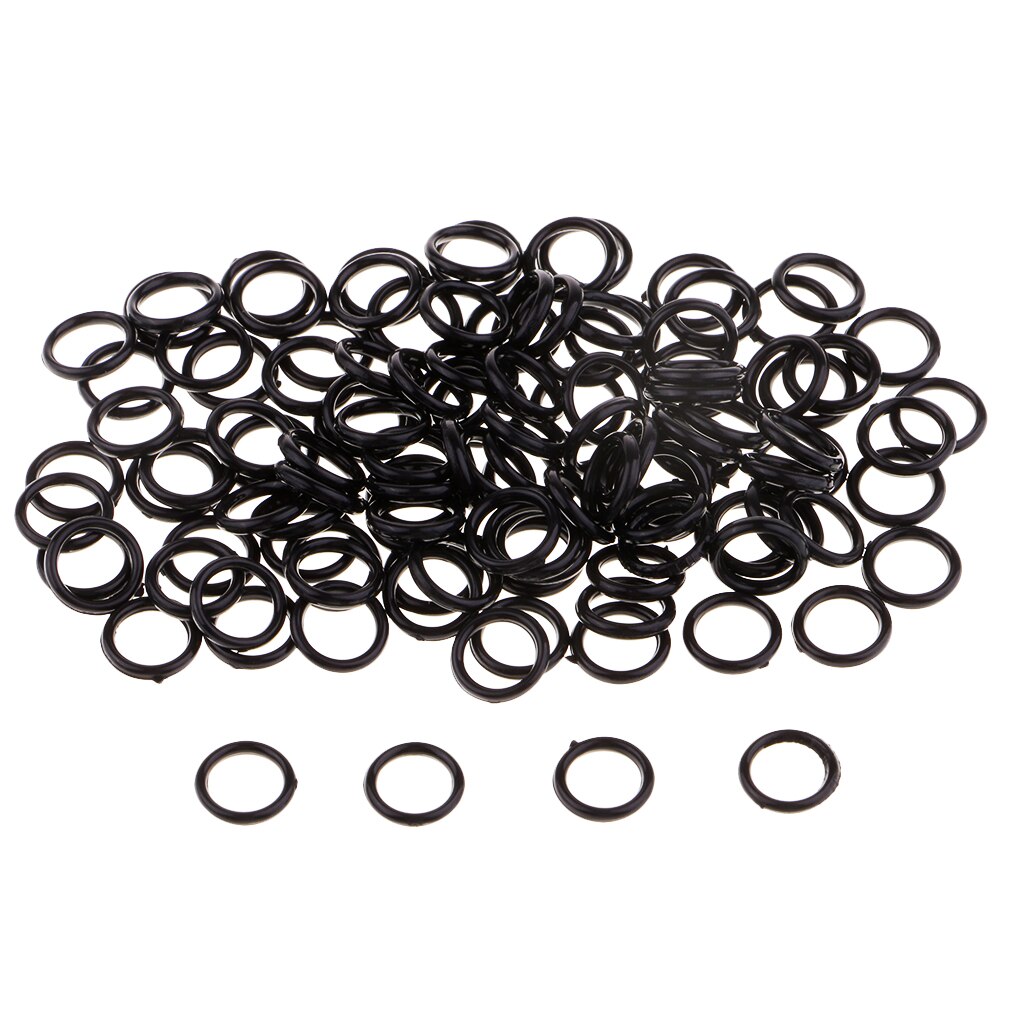 200 stk nylon bh strop juster skyder o ring lingeri gør-det-selv syhåndværk 6mm sorte klar
